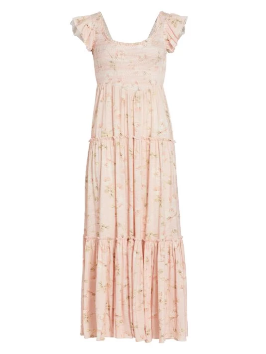 LoveShackFancy Chessie Smocked Maxi Dress 1 LoveShackFancy Chessie Smocked Maxi Dress