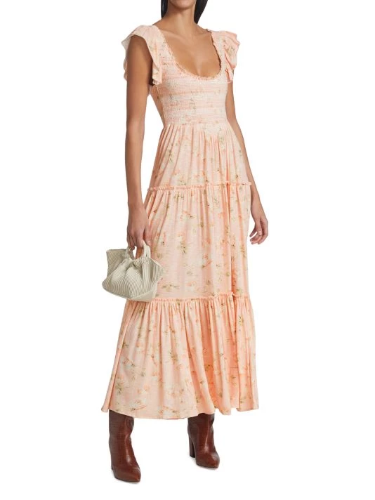 LoveShackFancy Chessie Smocked Maxi Dress 2 LoveShackFancy Chessie Smocked Maxi Dress - Image 2