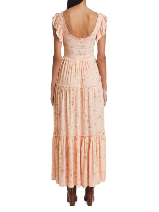LoveShackFancy Chessie Smocked Maxi Dress 5 LoveShackFancy Chessie Smocked Maxi Dress - Image 5