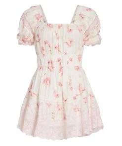 LoveShackFancy Lilium Puff-Sleeve Minidress