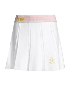 LoveShackFancy Roz Embroidered Knit Tennis Skirt
