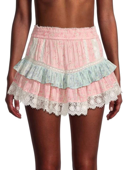 LoveShackFancy Tanisha Lace-Trim Ruffle Skirt 3 LoveShackFancy Tanisha Lace-Trim Ruffle Skirt - Image 3