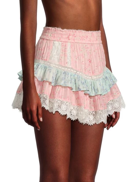LoveShackFancy Tanisha Lace-Trim Ruffle Skirt 4 LoveShackFancy Tanisha Lace-Trim Ruffle Skirt - Image 4