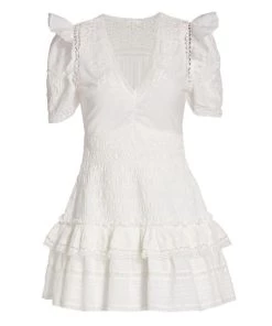 LoveShackFancy Rena Smocked Cotton Dress
