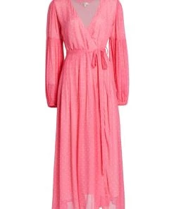 LoveShackFancy Bevelyn Polka Dot Wrap Dress