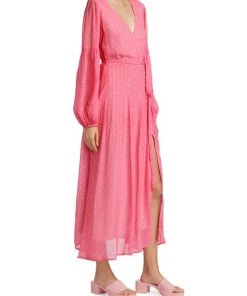 LoveShackFancy Bevelyn Polka Dot Wrap Dress -LoveShackFancy And Billionaire Boys Club Sales unnamed file 673