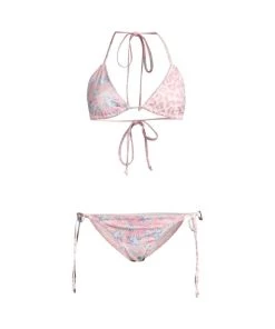 LoveShackFancy Harbor 2-Piece Printed Bikini Set Ocean Wave Blue
