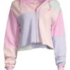 LoveShackFancy Alden Cropped Patchwork Hoodie