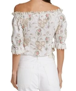 LoveShackFancy Anala Off-The-Shoulder Crop Top -LoveShackFancy And Billionaire Boys Club Sales unnamed file 691