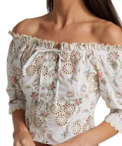 LoveShackFancy Anala Off-The-Shoulder Crop Top -LoveShackFancy And Billionaire Boys Club Sales unnamed file 692