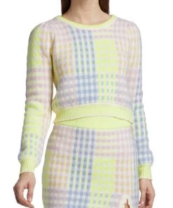 LoveShackFancy Dolana Check Crop Pullover Sweater -LoveShackFancy And Billionaire Boys Club Sales unnamed file 696