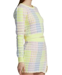 LoveShackFancy Dolana Check Crop Pullover Sweater -LoveShackFancy And Billionaire Boys Club Sales unnamed file 697