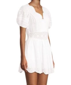 LoveShackFancy Valente Puff-Sleeve Eyelet Minidress -LoveShackFancy And Billionaire Boys Club Sales unnamed file 704