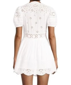 LoveShackFancy Valente Puff-Sleeve Eyelet Minidress -LoveShackFancy And Billionaire Boys Club Sales unnamed file 705