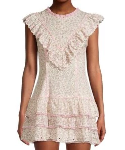 LoveShackFancy Lunetta Ruffle Bib Minidress -LoveShackFancy And Billionaire Boys Club Sales unnamed file 737