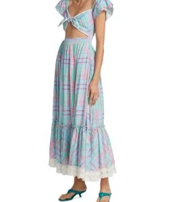 LoveShackFancy Emeka Plaid Cut-Out Maxi Dress 10 LoveShackFancy Emeka Plaid Cut-Out Maxi Dress -LoveShackFancy And Billionaire Boys Club Sales unnamed file 74