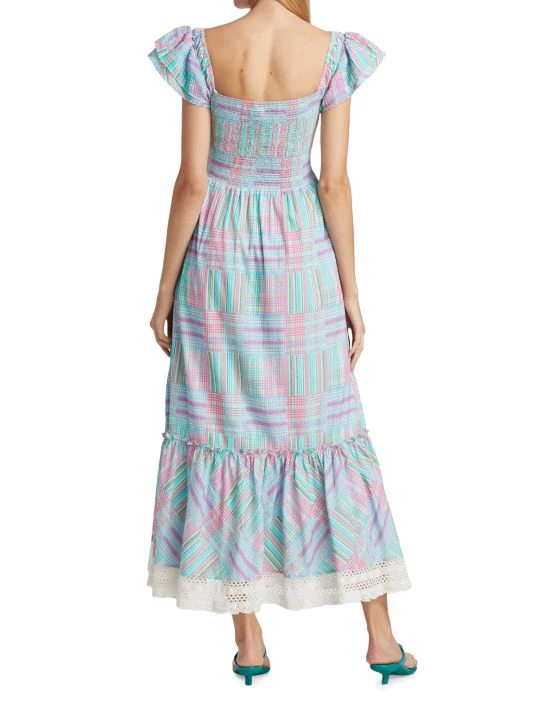 LoveShackFancy Emeka Plaid Cut-Out Maxi Dress 5 LoveShackFancy Emeka Plaid Cut-Out Maxi Dress - Image 5