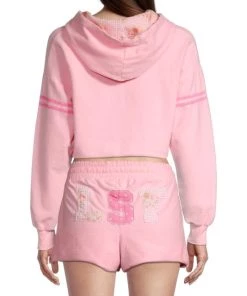 LoveShackFancy Mercury Cropped Hoodie -LoveShackFancy And Billionaire Boys Club Sales unnamed file 775