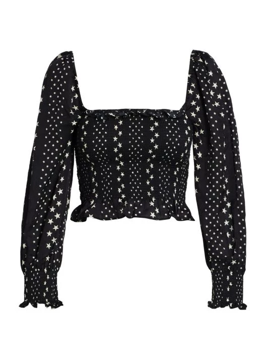 LoveShackFancy Russell Smocked Peasant Top 1 LoveShackFancy Russell Smocked Peasant Top