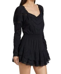 LoveShackFancy Sanaya Lace-Trim Cotton Dress -LoveShackFancy And Billionaire Boys Club Sales unnamed file 81