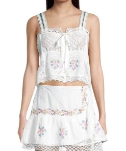 LoveShackFancy Sobia Floral & Lace Tank -LoveShackFancy And Billionaire Boys Club Sales unnamed file 825
