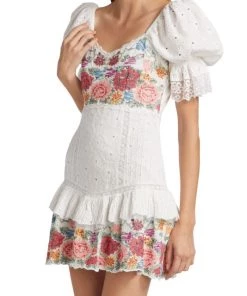 LoveShackFancy Thressey Eyelet-Embroidered Minidress -LoveShackFancy And Billionaire Boys Club Sales unnamed file 846