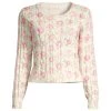 LoveShackFancy Easton Cropped Floral Print Sweater