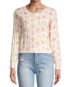 LoveShackFancy Easton Cropped Floral Print Sweater -LoveShackFancy And Billionaire Boys Club Sales unnamed file 852