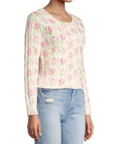 LoveShackFancy Easton Cropped Floral Print Sweater -LoveShackFancy And Billionaire Boys Club Sales unnamed file 853