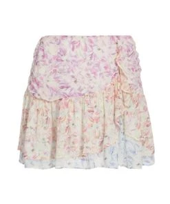 LoveShackFancy Rhodes Floral Mini-Skirt