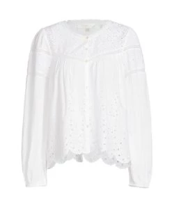 LoveShackFancy Badyn Eyelet-Embroidered Blouse