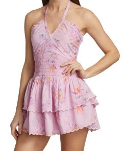 LoveShackFancy Aqua Halter Dress -LoveShackFancy And Billionaire Boys Club Sales unnamed file 893