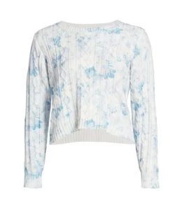 LoveShackFancy Easton Cropped Cable Sweater