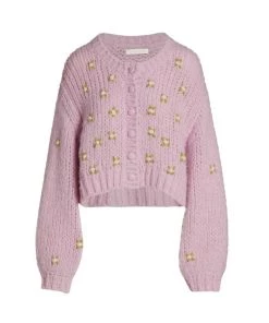 LoveShackFancy Emilie Embroidered Cardigan