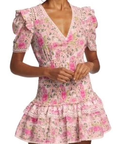 LoveShackFancy Rena Floral Ruffle Dress -LoveShackFancy And Billionaire Boys Club Sales unnamed file 919