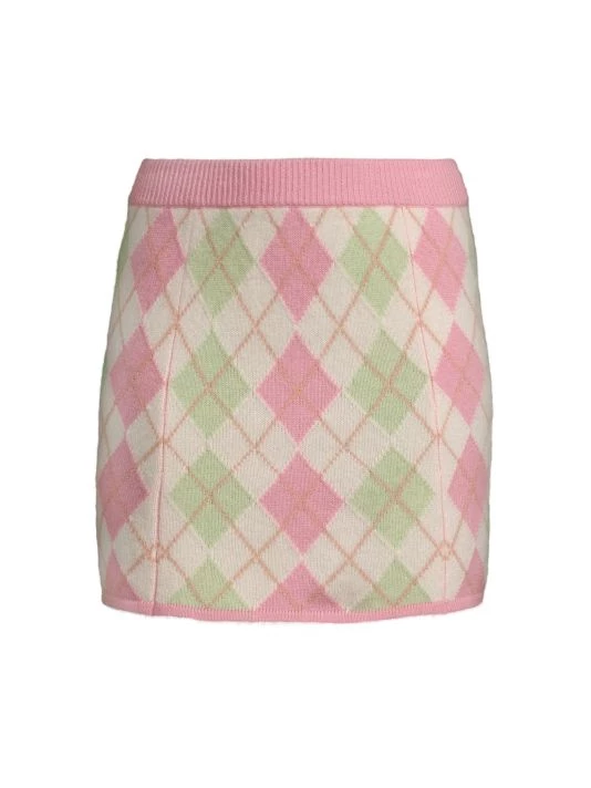 LoveShackFancy Marseille Argyle Mini Skirt 1 LoveShackFancy Marseille Argyle Mini Skirt