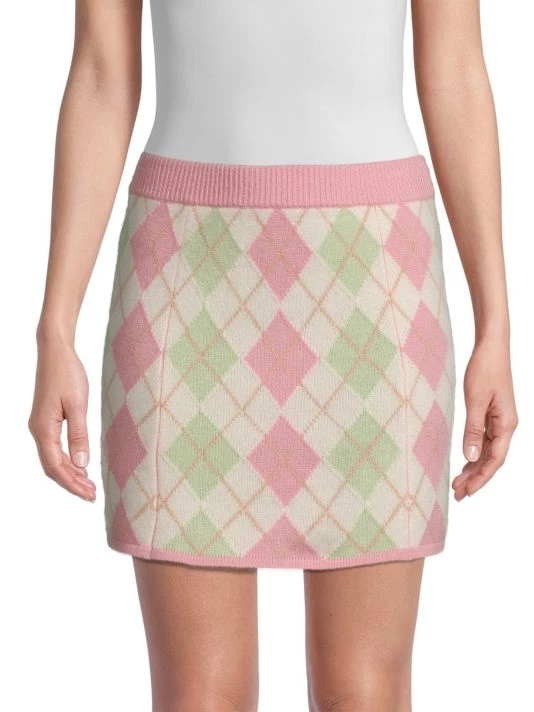 LoveShackFancy Marseille Argyle Mini Skirt 3 LoveShackFancy Marseille Argyle Mini Skirt - Image 3
