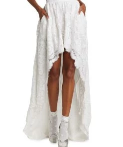 LoveShackFancy Bridal Halsey Embroidered High-Low Skirt -LoveShackFancy And Billionaire Boys Club Sales unnamed file 938