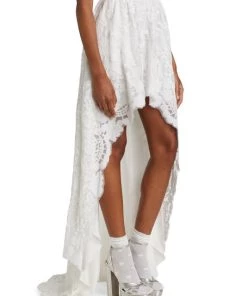 LoveShackFancy Bridal Halsey Embroidered High-Low Skirt -LoveShackFancy And Billionaire Boys Club Sales unnamed file 939