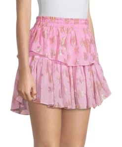 LoveShackFancy Metallic Ruffled Mini Skirt -LoveShackFancy And Billionaire Boys Club Sales unnamed file 95