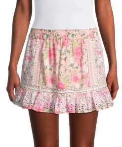 LoveShackFancy Baydar Floral Eyelet Cotton Miniskirt -LoveShackFancy And Billionaire Boys Club Sales unnamed file 953