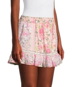 LoveShackFancy Baydar Floral Eyelet Cotton Miniskirt -LoveShackFancy And Billionaire Boys Club Sales unnamed file 954