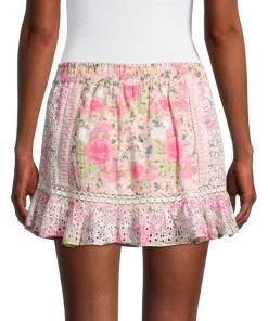 LoveShackFancy Baydar Floral Eyelet Cotton Miniskirt -LoveShackFancy And Billionaire Boys Club Sales unnamed file 955
